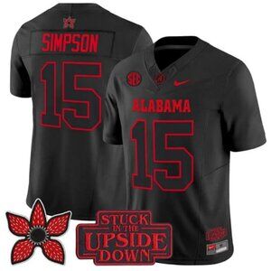 Ty Simpson Black Vapor Jersey 15 Stitched For Mens Youths Select
